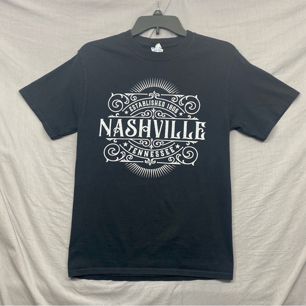Nashville‎ T-Shirt Port & Company Cotton Black Size | S
